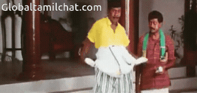 Two Men Standing Next To Each Other With Globaltamilchat.com GIF