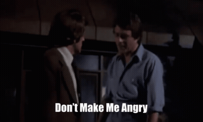 Two Men Standing Next To Each Other With The Words " You Wouldn 'T Like Me When I 'M Angry " GIF