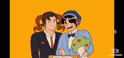 Two Men Standing Next To Each Other GIF
