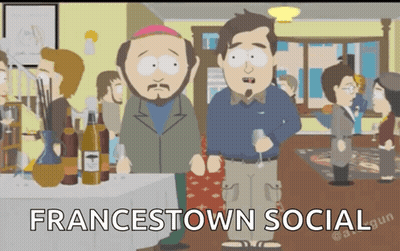 Two Men Standing Next To Francestown Social GIF