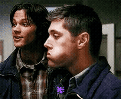 Two Men Standing One Holding Flower GIF