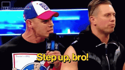 Two Men Standing One Saying Step Up Bro GIF