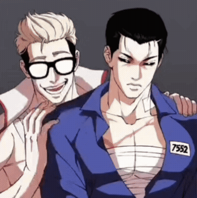 Two Men Standing, One With Chest Bandage GIF