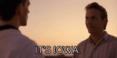 Two Men Standing Saying It's Iowa GIF