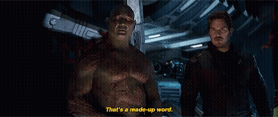 Two Men Standing Says That's A Made-Up Word GIF