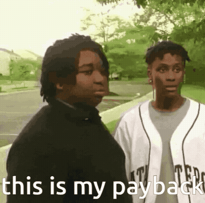 Two Men Standing This Is My Payback GIF