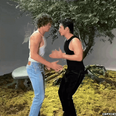 Two Men Standing Together Copycat GIF