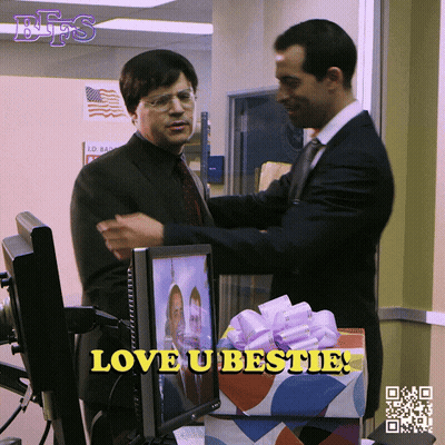 Two Men Standing Together Love U Bestie GIF