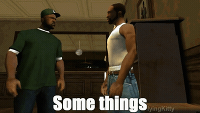 Two Men Standing Together Saying Some Things GIF