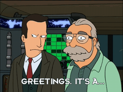 Two Men Standing With Greetings It's A GIF