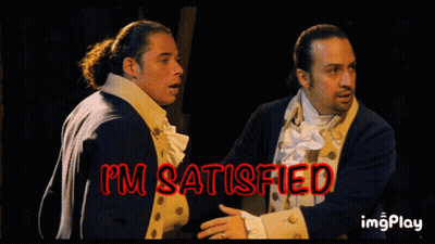 Two Men Standing With I'm Satisfied GIF