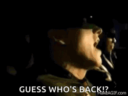 Two Men Talk And Said Hes Back GIF