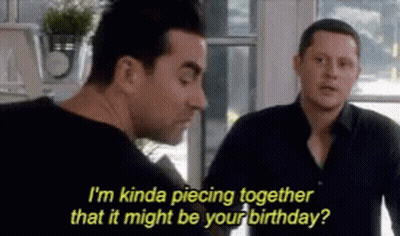 Two Men Talking About Birthday GIF
