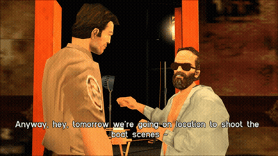 Two Men Talking Anyway Hey Tomorrow We're Going On Location GIF
