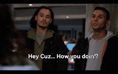 Two Men Talking Hey Cuz GIF