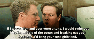 Two Men Talking If I Were A Lion And You Were A Tuna GIF