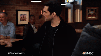 Two Men Talking In Bar #Chicagomed GIF