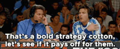 Two Men Talking In Front Of Crowd That's A Bold Strategy Cotton Let's See If It Pays Off GIF