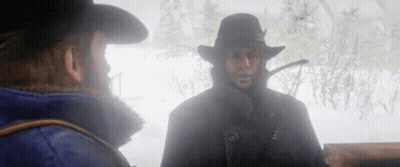 Two Men Talking In Snow GIF