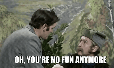 Two Men Talking Oh You're No Fun Anymore GIF