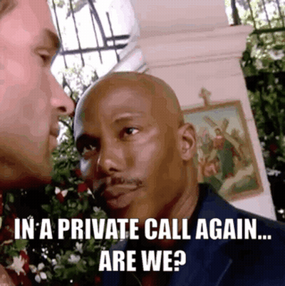 Two Men Talking One Asking If Private Call GIF