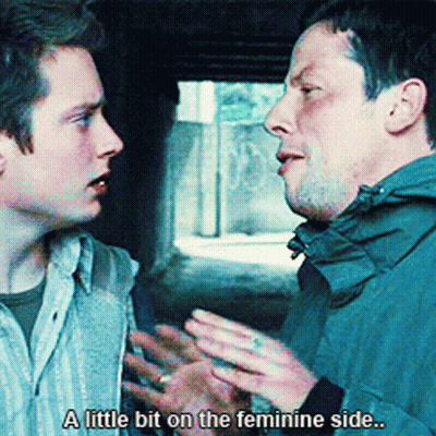 Two Men Talking One Says A Little Bit On The Feminine Side GIF