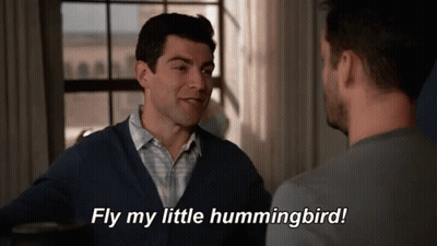 Two Men Talking One Says Fly My Little Hummingbird GIF