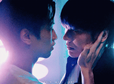 Two Men Touching Faces Blurry Tumblr GIF