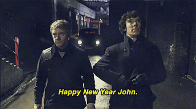 Two Men Walking Down Street Happy New Year John GIF