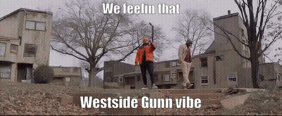 Two Men Walking Down Street We Feelin That Westside Gunn Vibe GIF