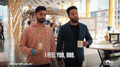 Two Men Walking In Office Saying I Feel You Bro GIF