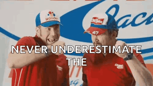 Two Men Wearing Hats Are Standing Next To Each Other . GIF