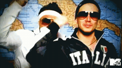 Two Men Wearing Sunglasses And Italia Jacket GIF