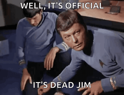 Two Men: Well It's Official It's Dead Jim GIF