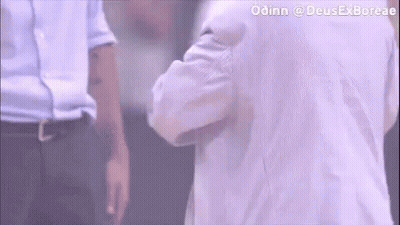 Two Men: White Shirt And Blue Shirt GIF