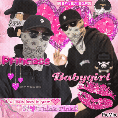 Two Men With Bandanas And Princess Babygirl GIF