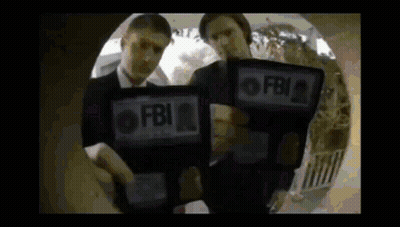 Two Men With FBI Badges GIF