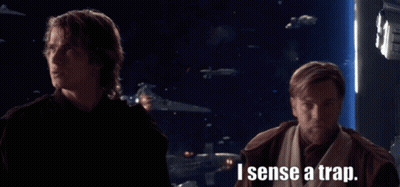 Two Men With I Sense A Trap Text GIF