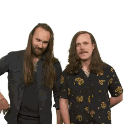 Two Men With Long Hair And Mustache Sticker