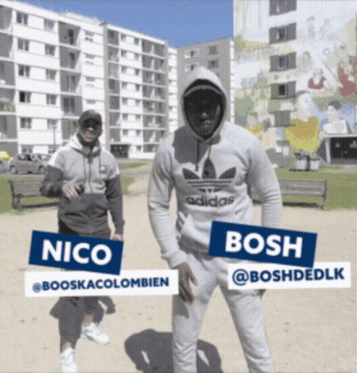 Two Men With Nico And Bosh Shirts GIF