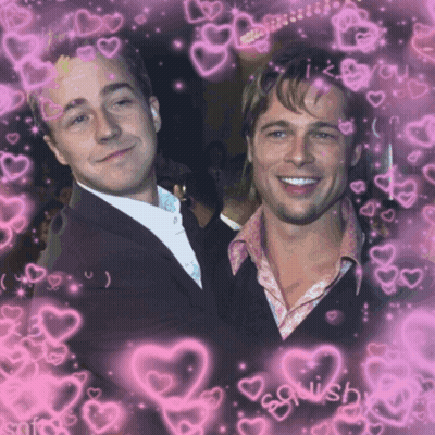 Two Men With Pink Hearts And Swish GIF