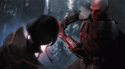 Two Men With Red Light Arm Bands GIF