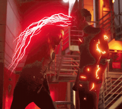 Two Men With Red Lightning GIF