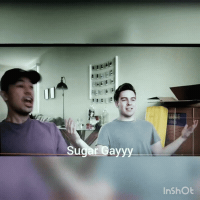 Two Men With Sugar Gayyy On Screen GIF