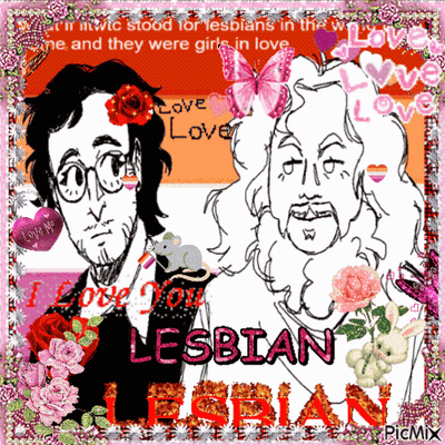 Two Men With Text I Love You Lesbian GIF