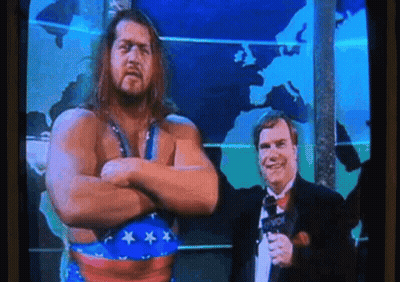 Two Men With World Map And Microphone GIF
