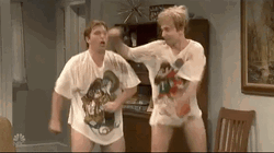 Two Men Without Bottoms Crazy Dancing GIF