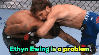 Two Men Wrestling In Cage Ethyn Ewing Is A Problem GIF