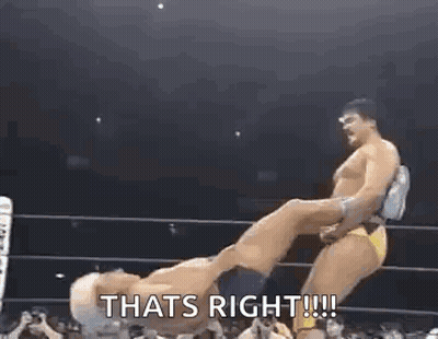 Two Men Wrestling In Ring Holding Leg GIF