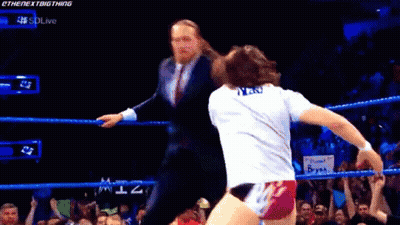 Two Men Wrestling In Ring With 'I Love You' Shirt GIF